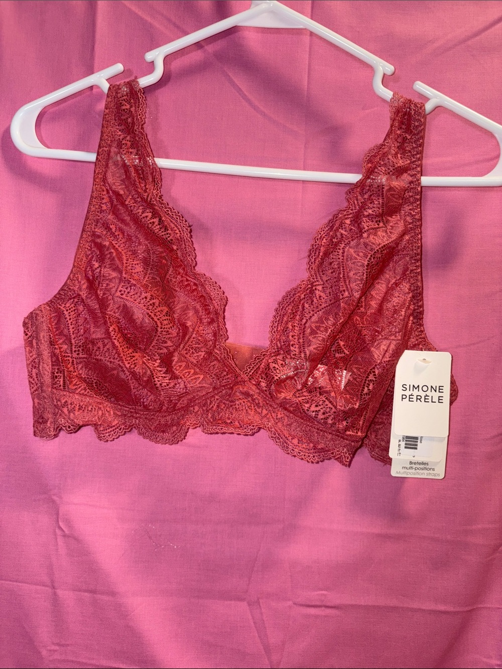 Simone Perele Lace Bralette in Rose Red